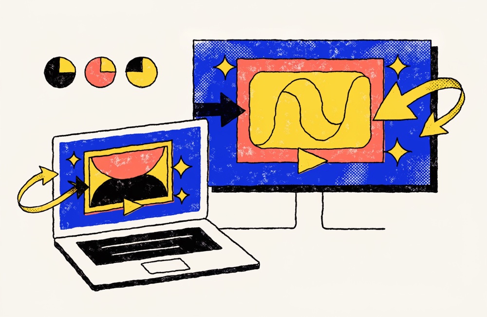 A looping GIF inside a PowerPoint and Keynote slide.